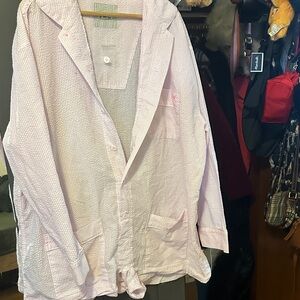 Intimately Free People Pink White Stripe Seersucker Pajamas